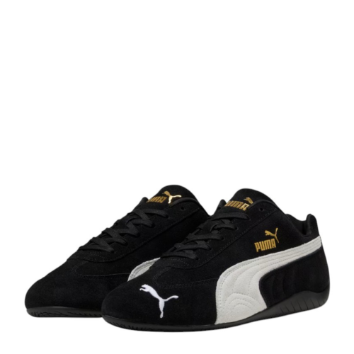 Puma Black Suede Low-Profile Sneakers.  2