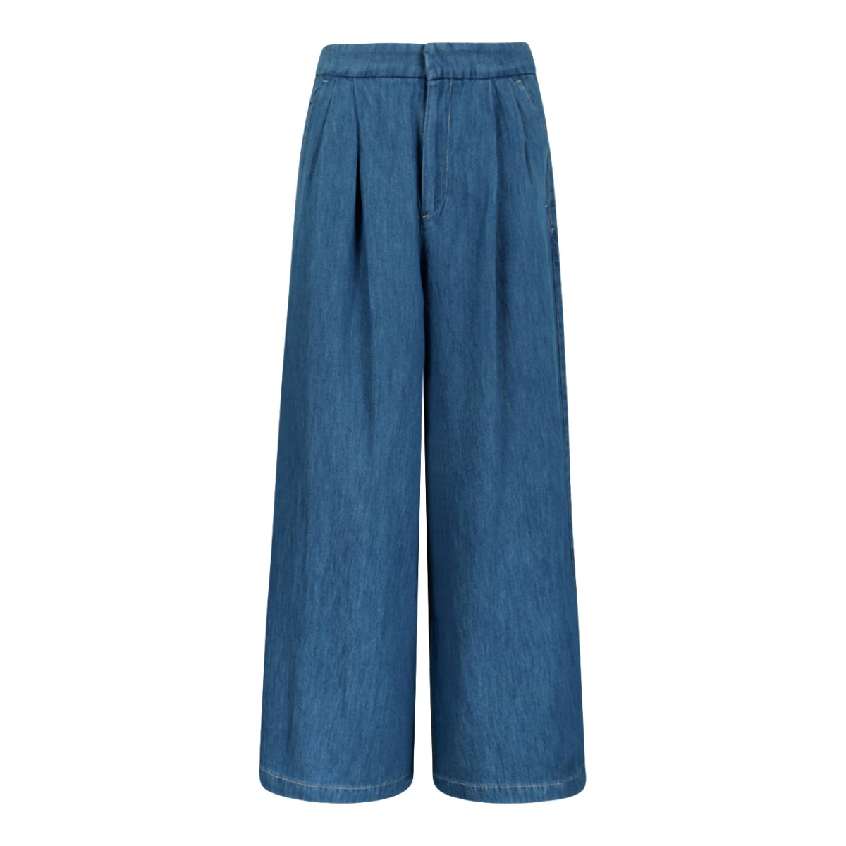 Max Mara Blue Wide-Leg Denim Culottes.