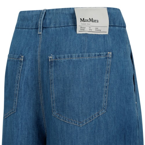 Max Mara Blue Wide-Leg Denim Culottes.