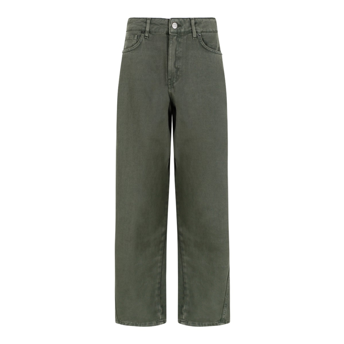 Douuod Green Straight-Leg Cotton Trousers.