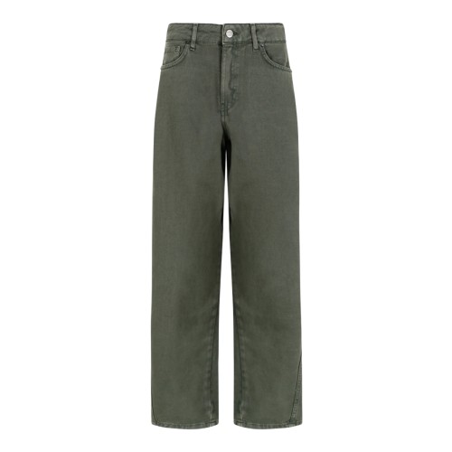 Douuod Green Straight-Leg Cotton Trousers.