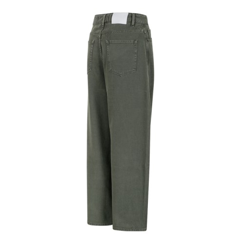 Douuod Green Straight-Leg Cotton Trousers.
