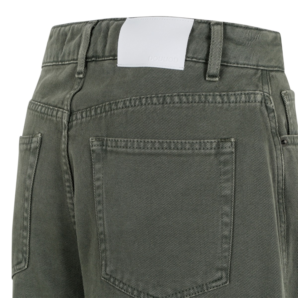 Douuod Green Straight-Leg Cotton Trousers.
