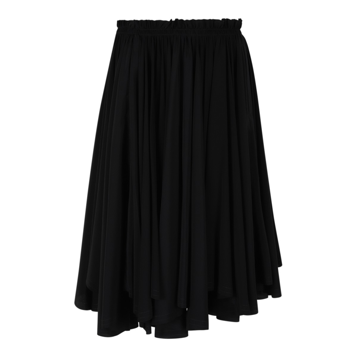 Ami Paris Black Pleated Midi Skirt.