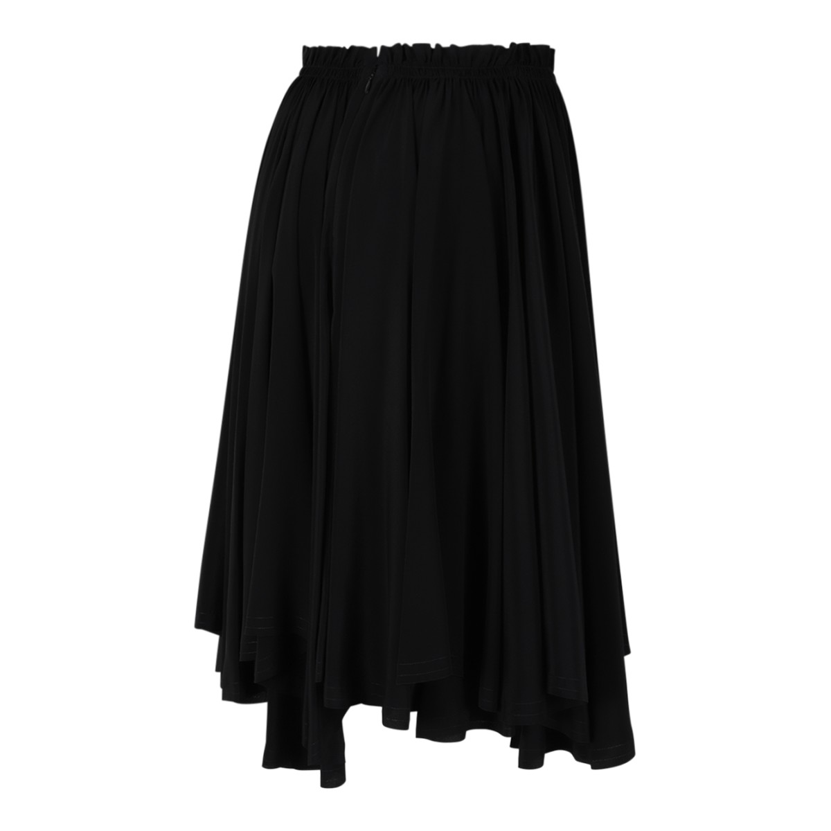 Ami Paris Black Pleated Midi Skirt.