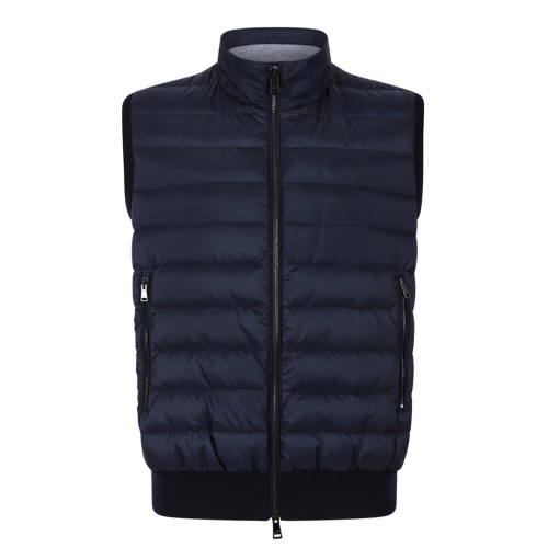 Paul & Shark Navy Blue Quilted Down Vest.