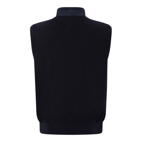 Paul & Shark Navy Blue Quilted Down Vest.