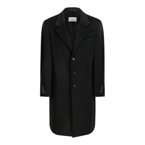 Givenchy Black Tailored Single-Breasted Coat.