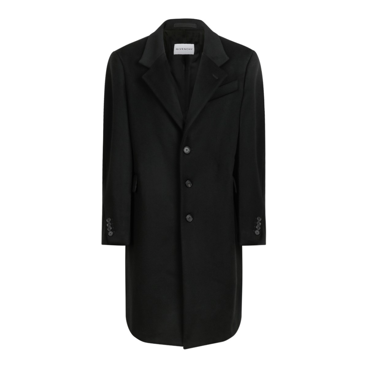 Givenchy Black Tailored Single-Breasted Coat.