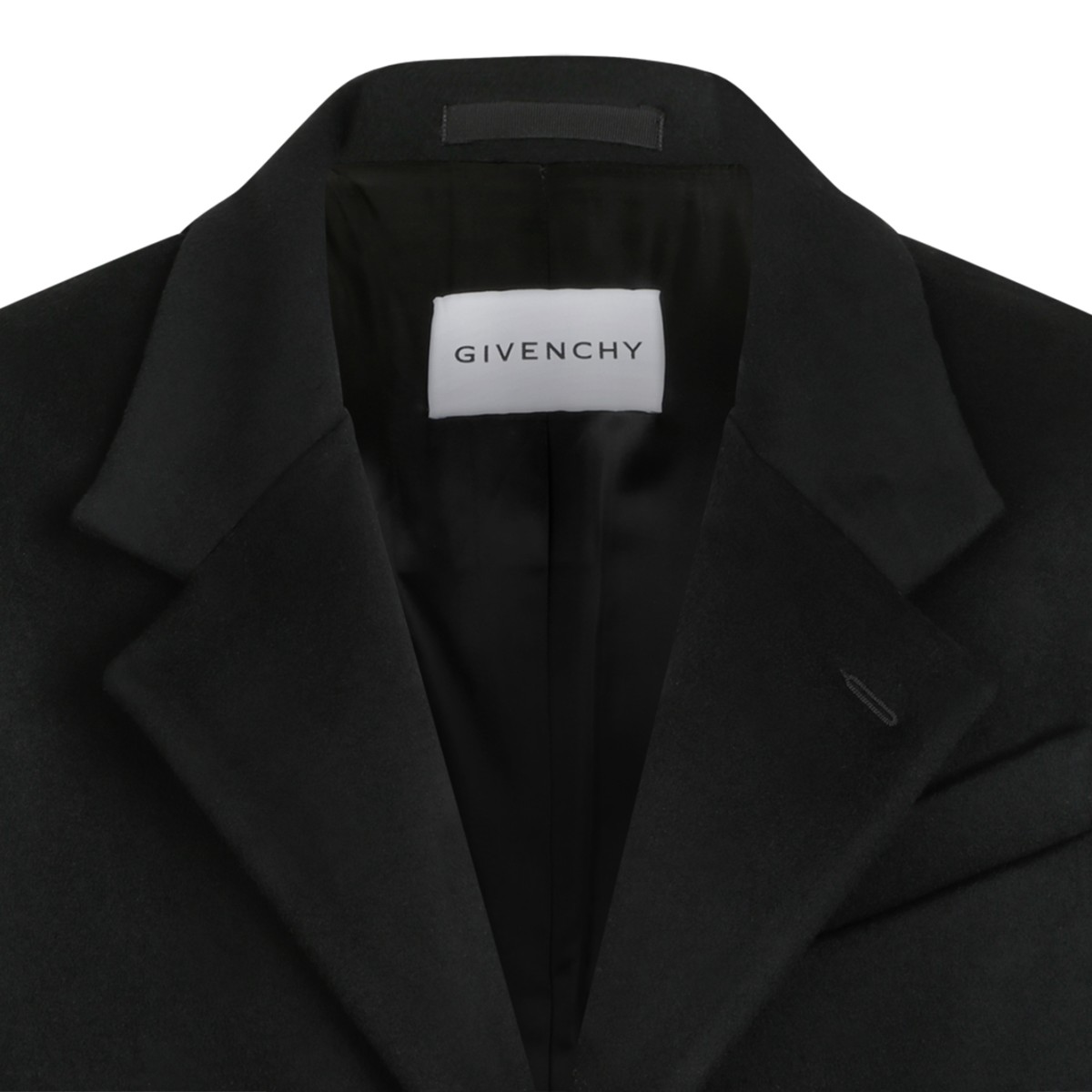 Givenchy Black Tailored Single-Breasted Coat.