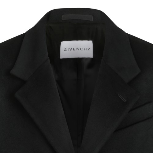 Givenchy Black Tailored Single-Breasted Coat.