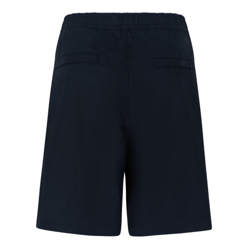 Stone Island Navy Blue Cotton Cargo Shorts. 2