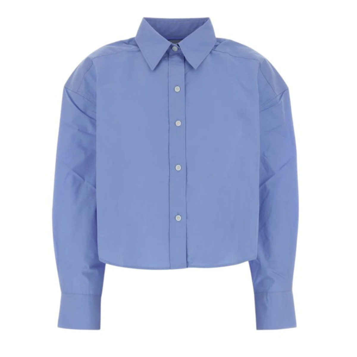 Calvin Klein Light Blue Cropped Cotton Shirt.  