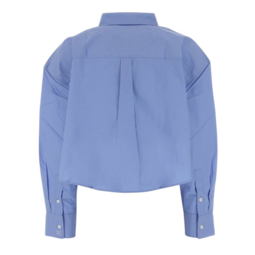 Calvin Klein Light Blue Cropped Cotton Shirt.  