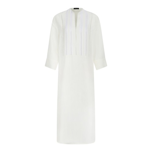 Fabiana Filippi White Layered Midi Dress.  