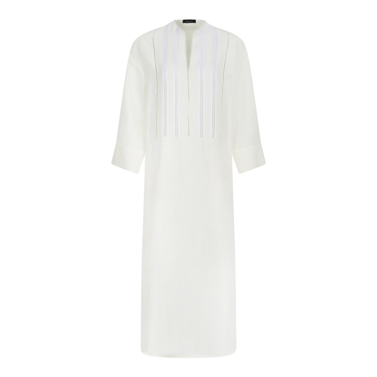 Fabiana Filippi White Layered Midi Dress.  