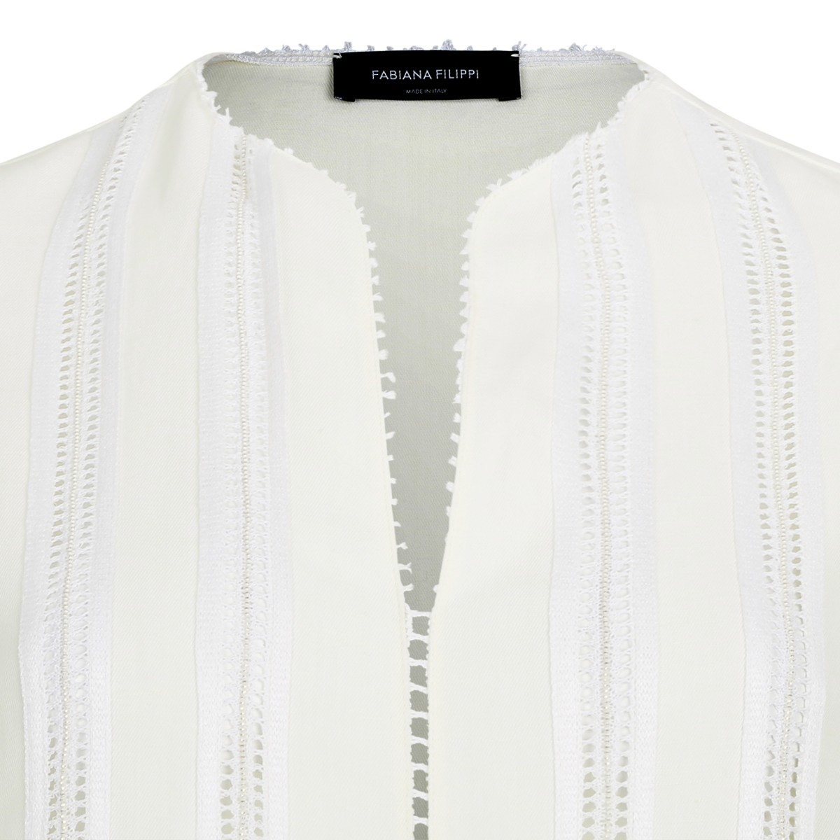 Fabiana Filippi White Layered Midi Dress.  
