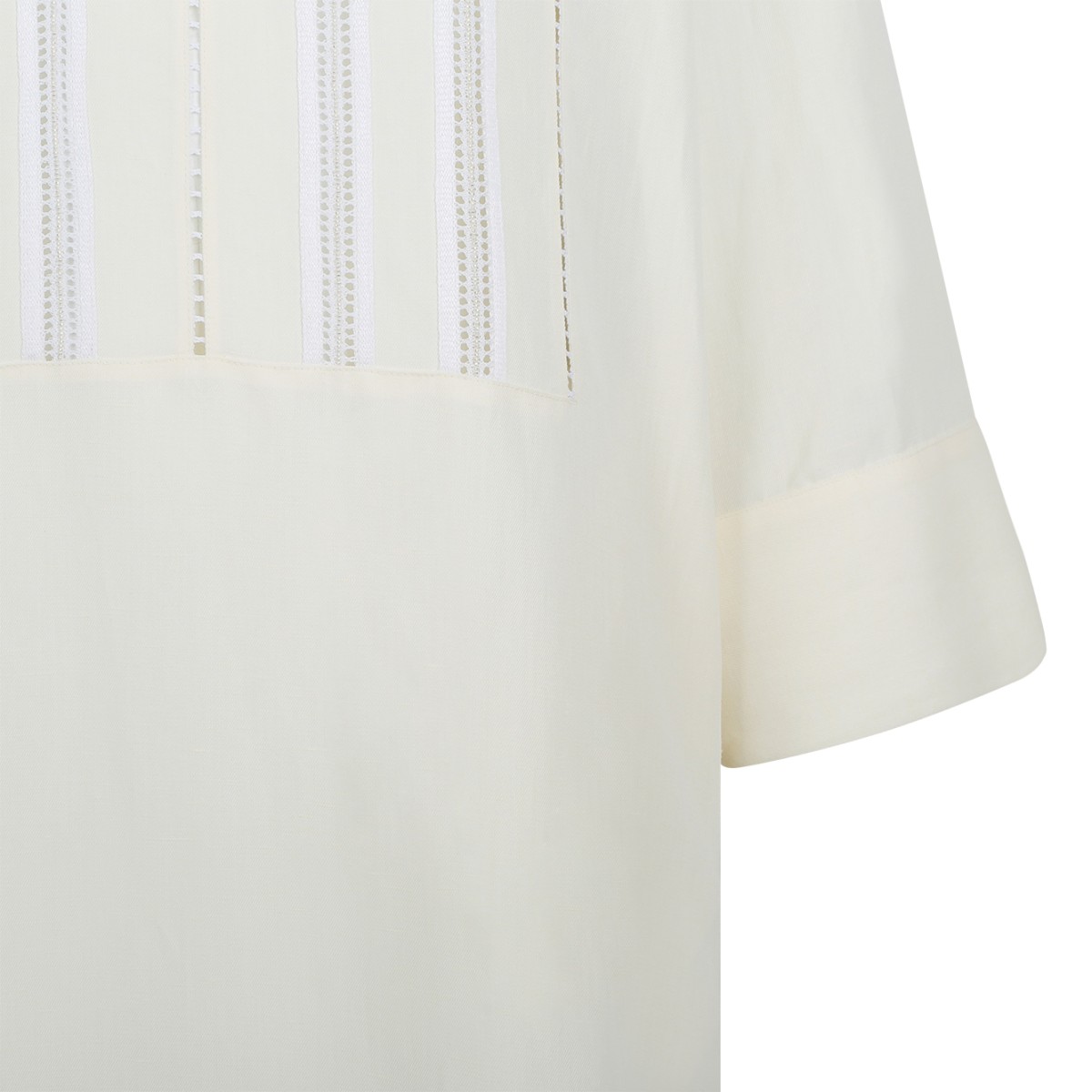 Fabiana Filippi White Layered Midi Dress.  