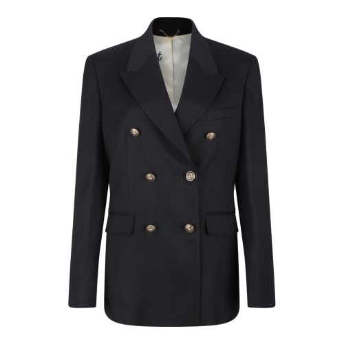 Golden Goose Navy Double-Breasted Tailored Blazer. 