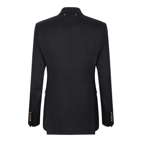 Golden Goose Navy Double-Breasted Tailored Blazer.  2