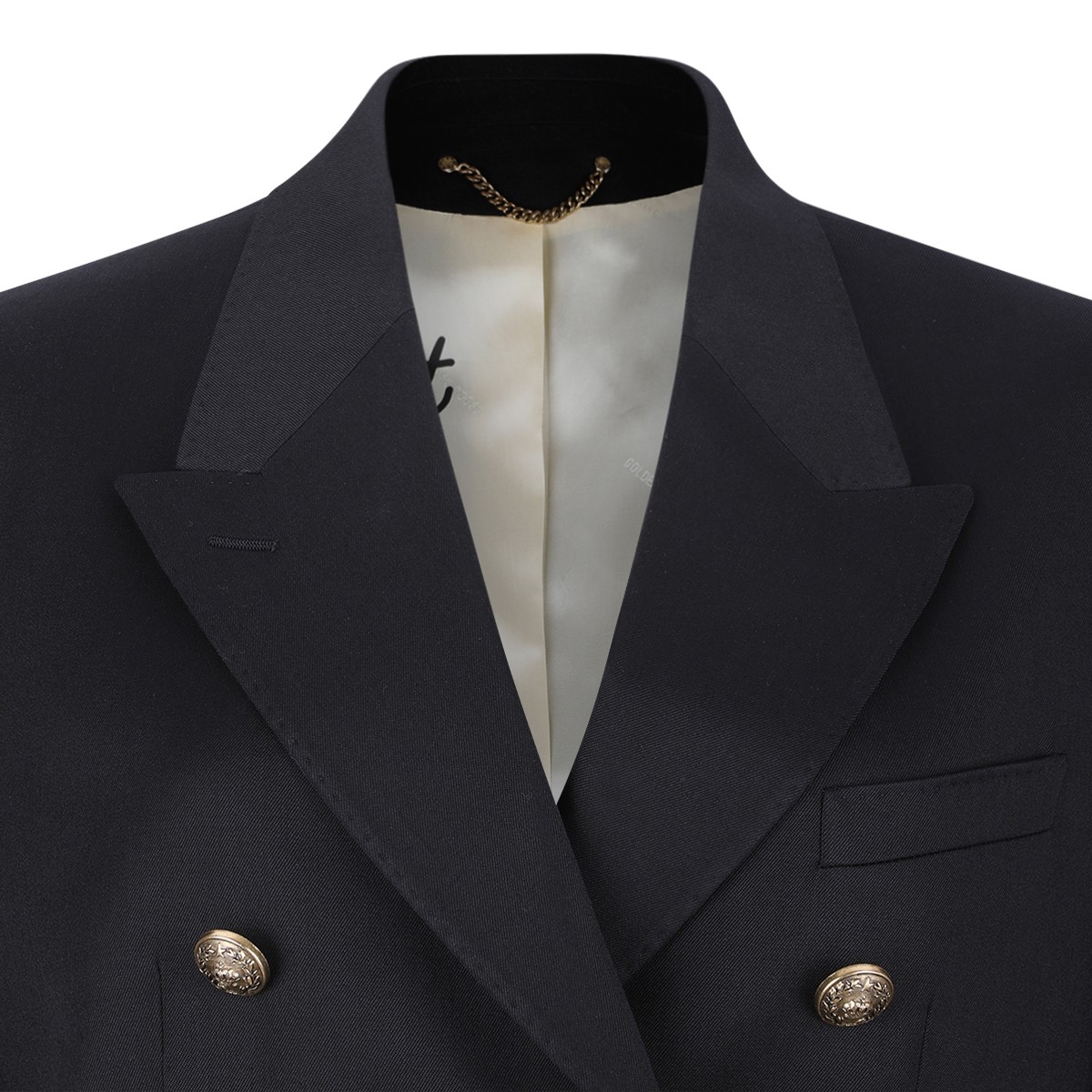 Golden Goose Navy Double-Breasted Tailored Blazer. 