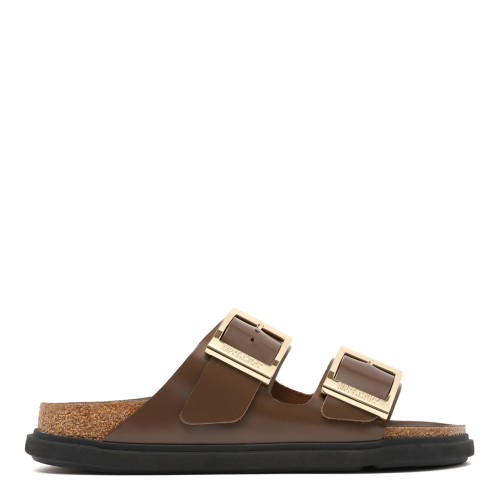 Birkenstock Brown Leather Double-Strap Sandals.