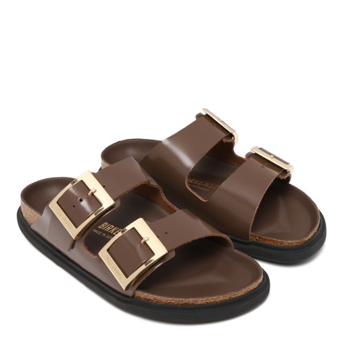 Birkenstock Brown Leather Double-Strap Sandals.