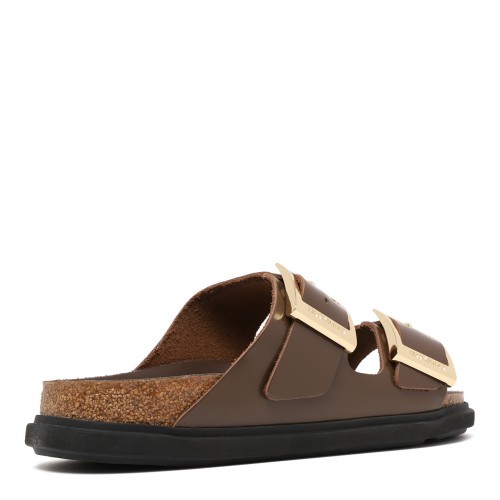 Birkenstock Brown Leather Double-Strap Sandals.
