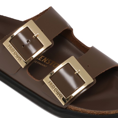Birkenstock Brown Leather Double-Strap Sandals.