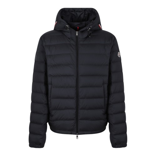 Moncler Black Quilted Down Jacket with Hood.