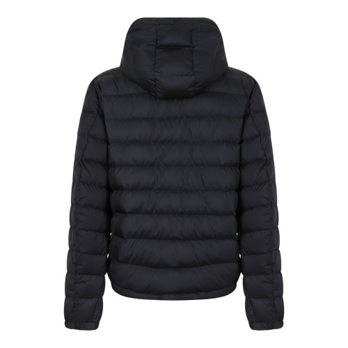 Moncler Black Quilted Down Jacket with Hood. 2