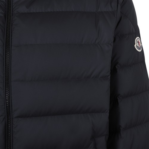 Moncler Black Quilted Down Jacket with Hood.
