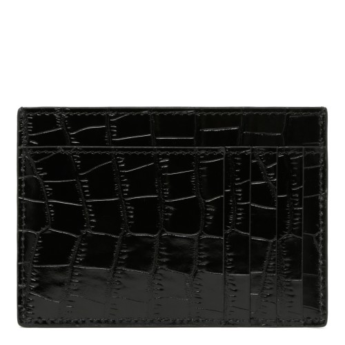 Tom Ford Black Crocodile-Embossed Leather Card Holder.  
