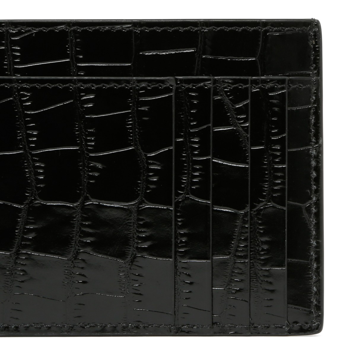 Tom Ford Black Crocodile-Embossed Leather Card Holder.  