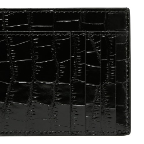 Tom Ford Black Crocodile-Embossed Leather Card Holder.  