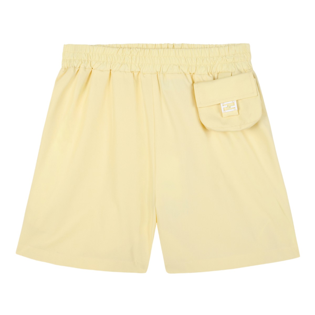 Fendi Yellow Cotton Shorts with Elastic Waist.