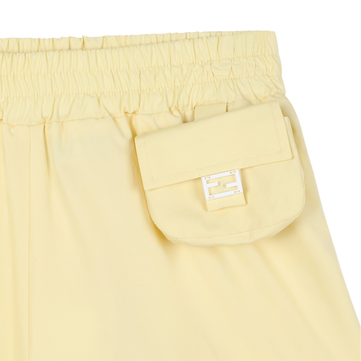 Fendi Yellow Cotton Shorts with Elastic Waist.