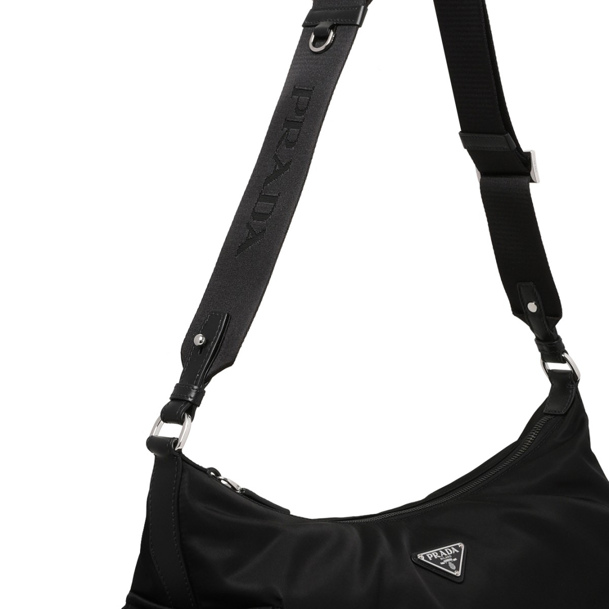Prada Black Nylon Shoulder Bag.