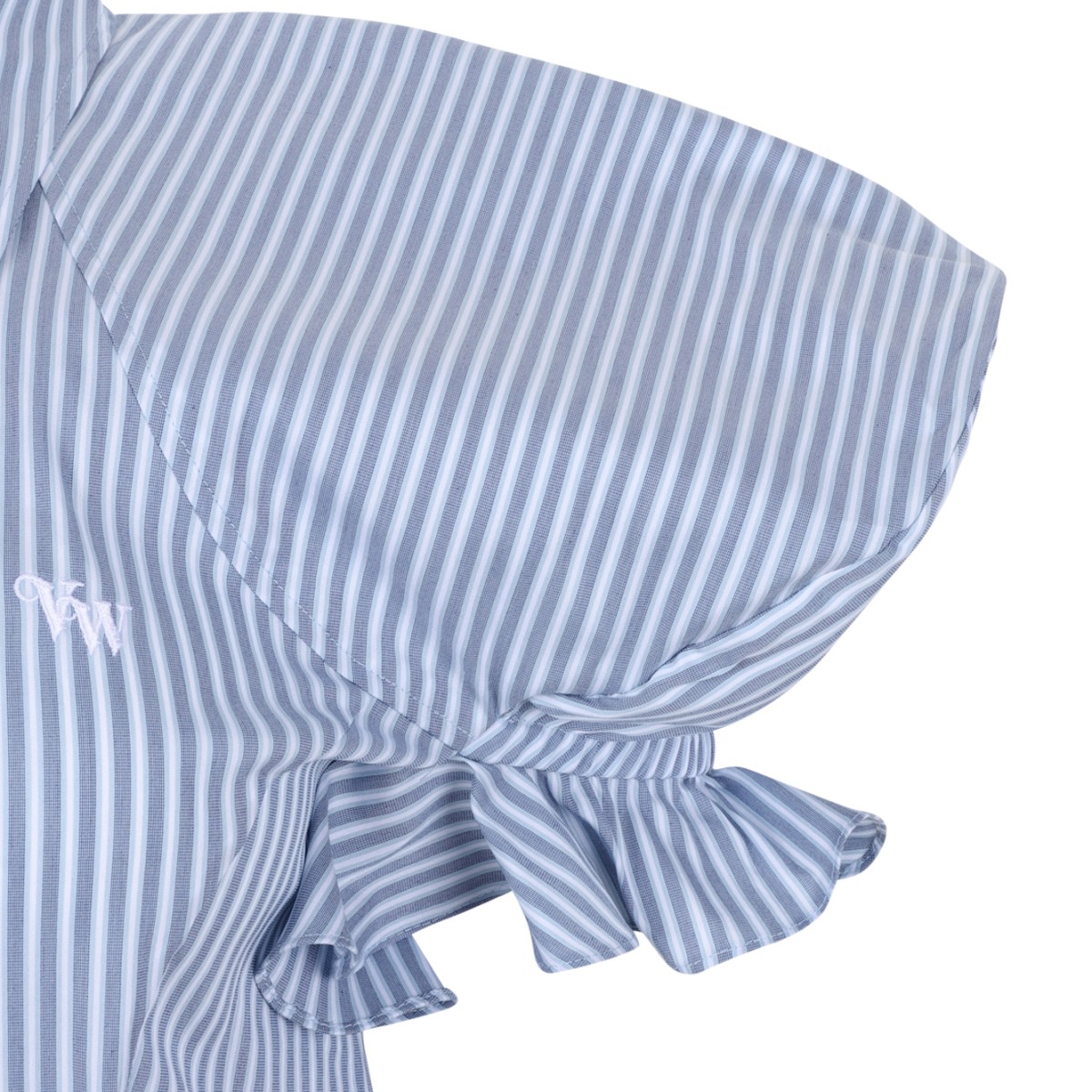 Vivienne Westwood Blue Striped Draped Short-Sleeve Shirt.
