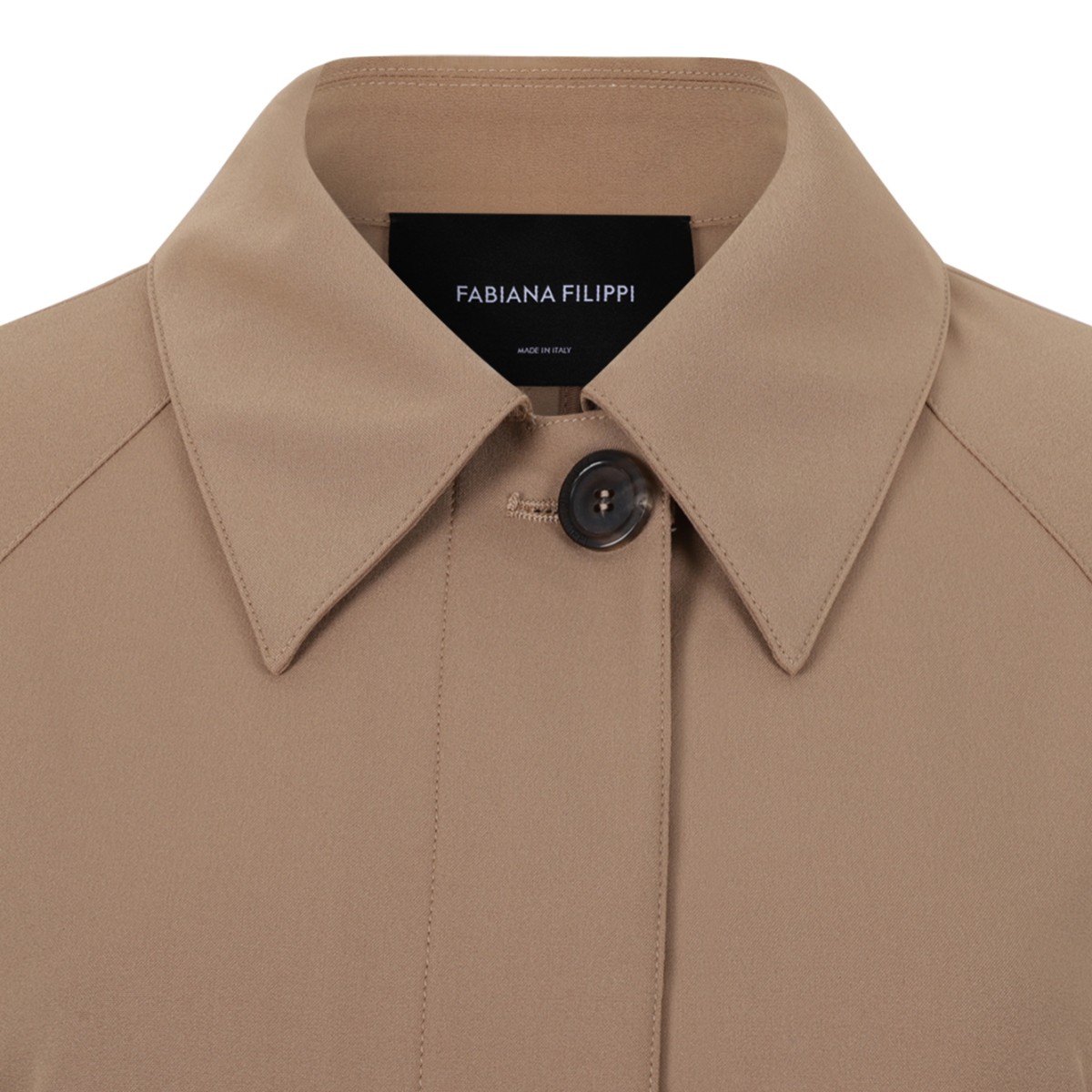 Fabiana Filippi Beige Oversized Shirt Dress. 
