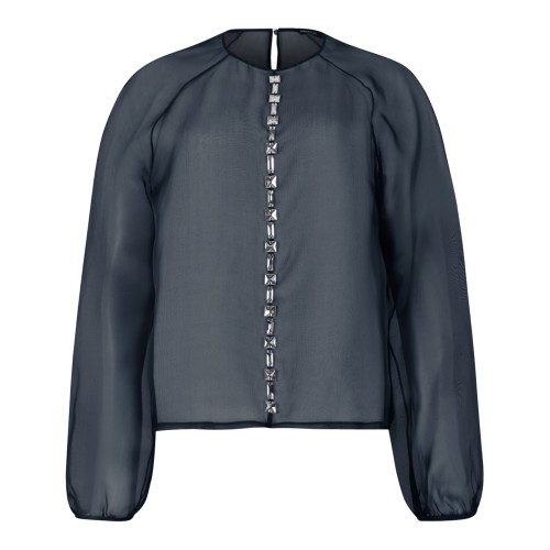 Fabiana Filippi Black Embellished Button-Up Cardigan.  
