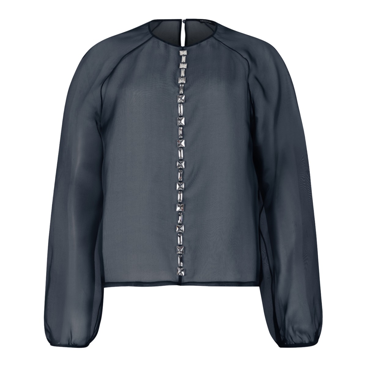 Fabiana Filippi Black Embellished Button-Up Cardigan.  