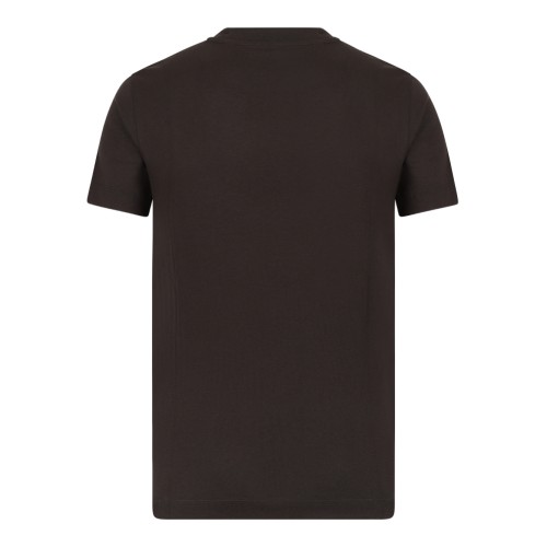 Burberry Dark Brown Cotton T-Shirt with Equestrian Knight Motif. 