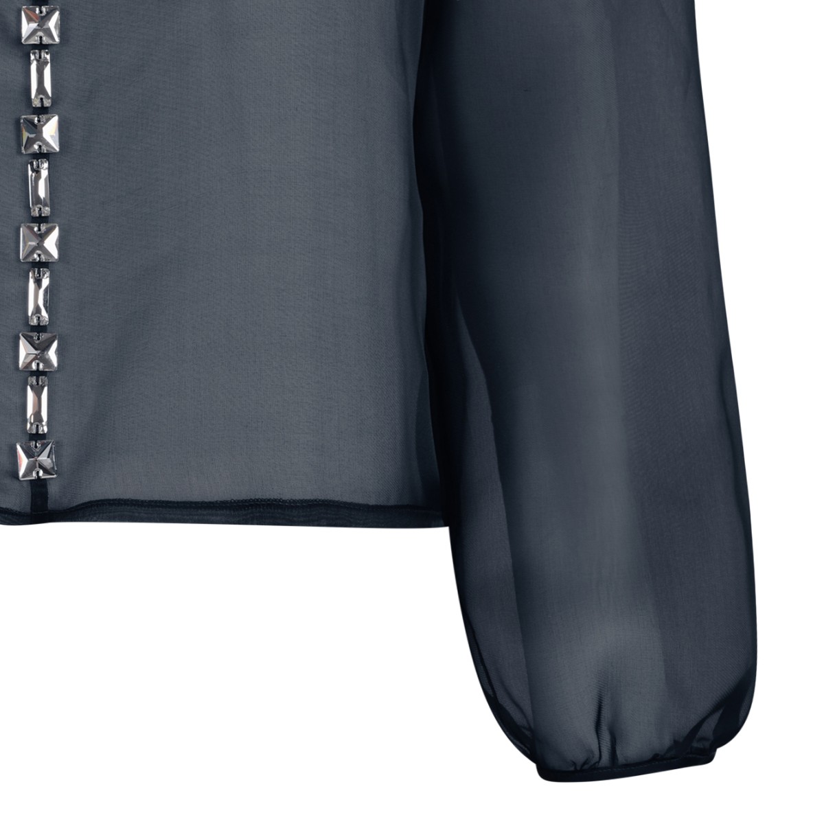 Fabiana Filippi Black Embellished Button-Up Cardigan.  