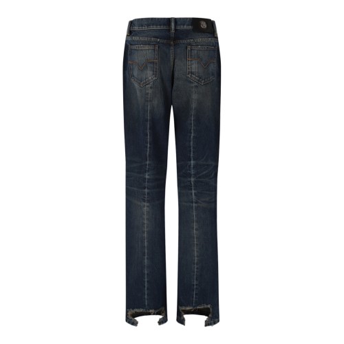 Versace Blue Washed Straight-Leg Denim Jeans. 2