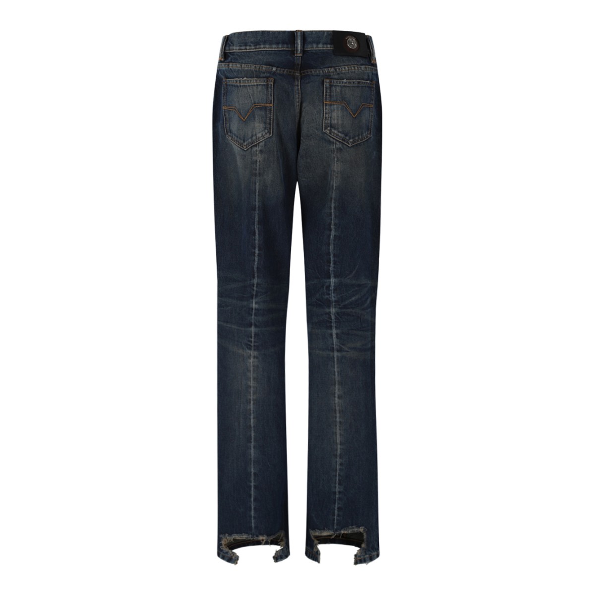 Versace Blue Washed Straight-Leg Denim Jeans.