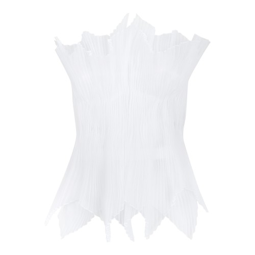 Genny White Draped Embellished Top.