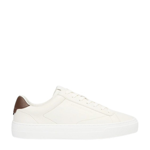 Tommy Hilfiger White Leather Low-Top Sneakers.  