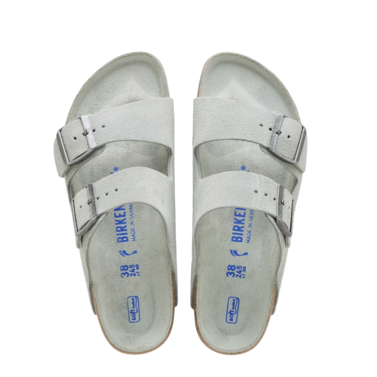 Birkenstock Light Grey Double-Strap Sandals. 