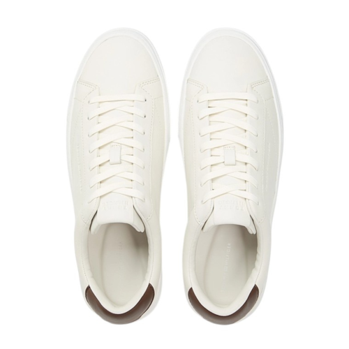 Tommy Hilfiger White Leather Low-Top Sneakers.  